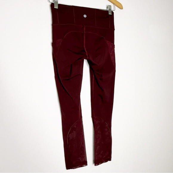 Lululemon Invigorate High-Rise Tight 25” – Burgundy Camo Mesh – Size 4 - Picture 3 of 6